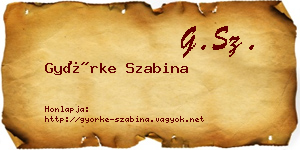 Györke Szabina névjegykártya