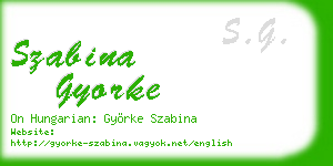 szabina gyorke business card
